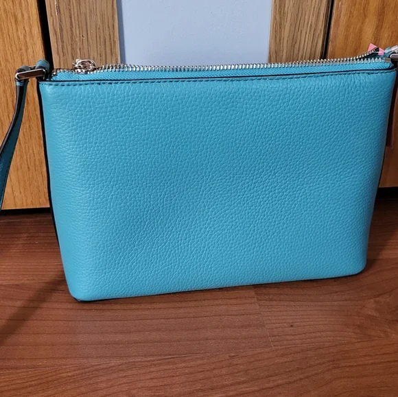 Brand NEW Kate Spade Harlow Crossbody in Stone Blue Pebbled Leather - Picture 2 of 7